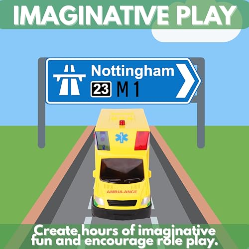 Toyland® Notfall-Krankenwagen Spielzeug mit Licht und Sound - Maßstab 1:40 - Spielfahrzeug - ab 3 Jahren