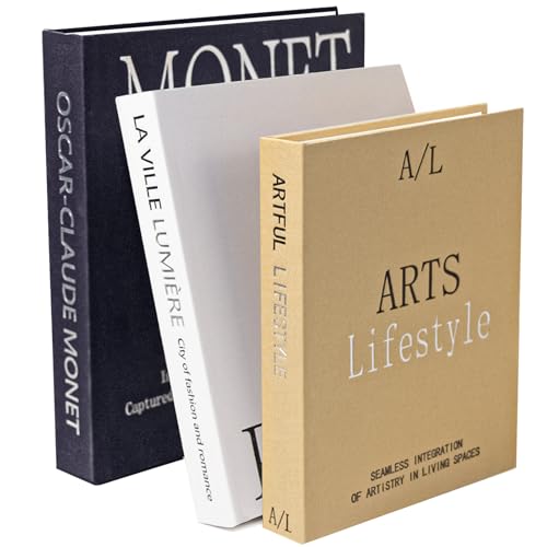 GYOSUGANG Decorative Books for Home Decor - Set of 3 Linen Fake Books for Decoration, Coffee Table Book Decor for Mantle/Bookshelf/Bedside/Photo Storage/Keepsake Box by GYOSUGANG - Image 9
