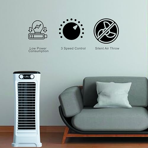 Image of ZS Breezy Tower Fan - Inverter Compatible | 150 Wide Oscillation | Shock-Proof & Child-Safe Design | 3-Speed Control | Auto Air Swing | Energy Efficient | 1 Year Warranty