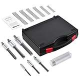 18001 Tap Extractor Set Compatible with Walton Tools 6 Piece (3/16'-1/2') 4 Flute, Broken Thread Tap Manual Remover with 24 Spare Fingers and Toolbox