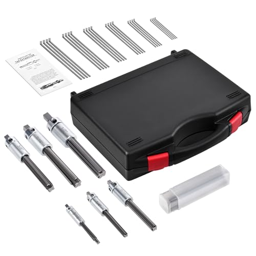 18001 Tap Extractor Set Compatible with Walton Tools 6 Piece (3/16-1/2) 4 Flute Broken Thread Tap Manual Remover with 24 Spare Fingers and Toolbox