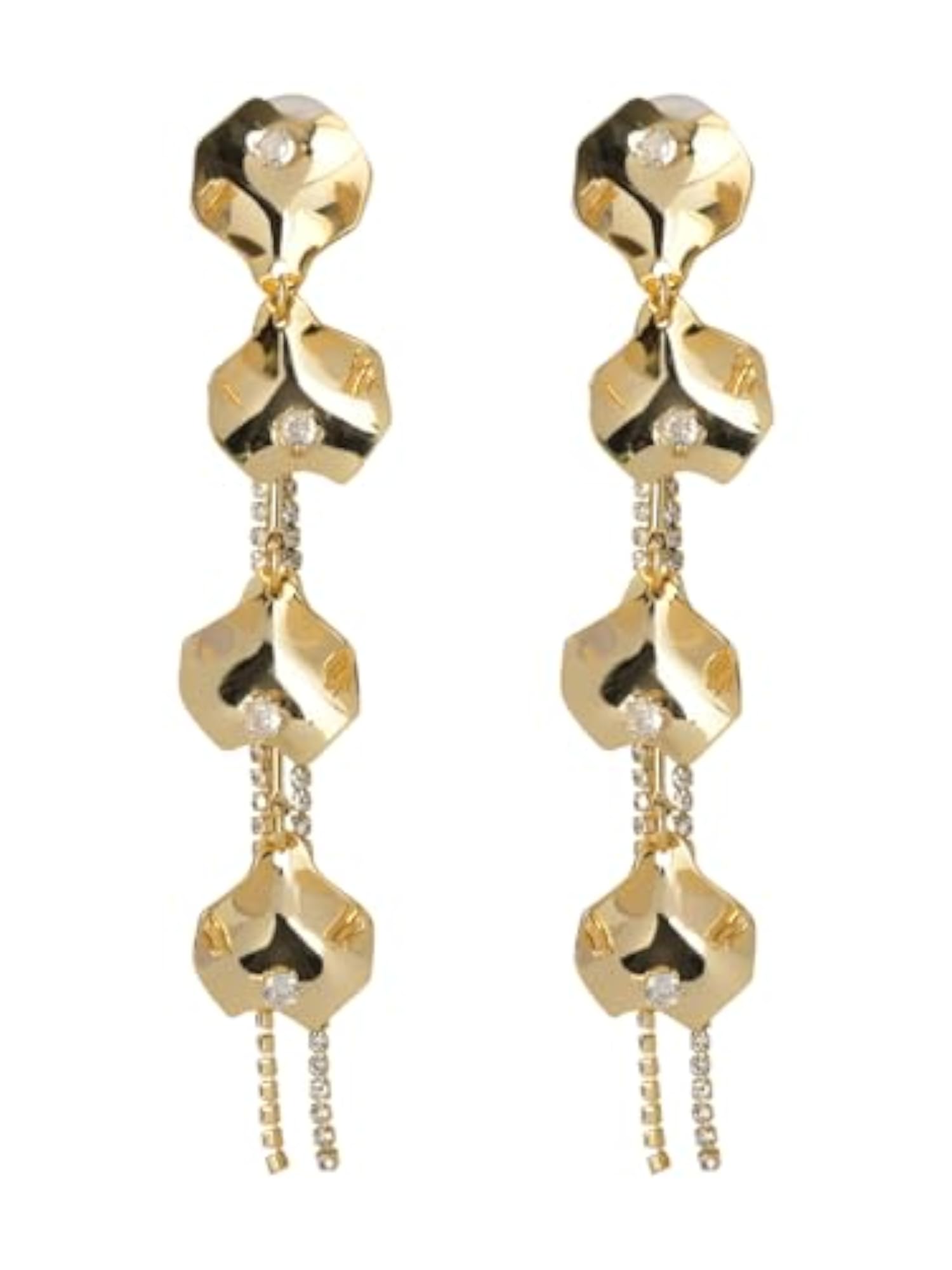Women's Gold Plated Anti-Tarnish Long Earrings, Oxidised Design