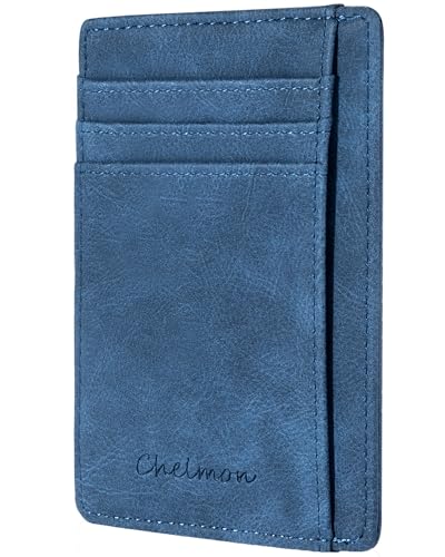 Image of Chelmon Slim Wallet for Men, Minimalist Front Pocket RFID Blocking Credit Card Holder