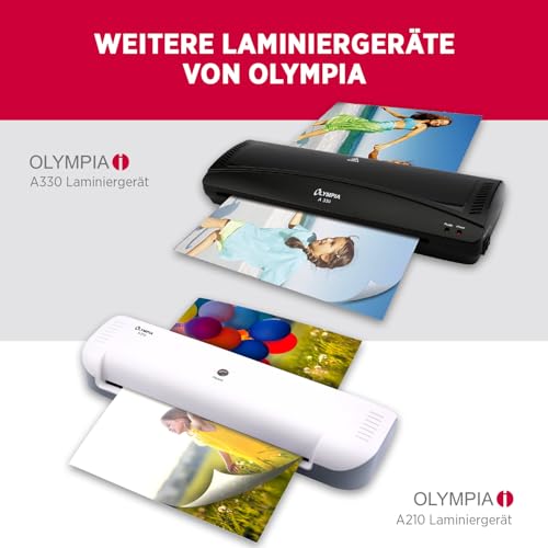 Olympia A 330 Plus Laminiergerät | Heiß- und Kaltlaminieren | Laminiergerät bis A3 | Blasenbildungsschutz | Laminiermaschine | Ideal für Büro, Schule & Homeoffice | Laminator inkl. Laminierfolien