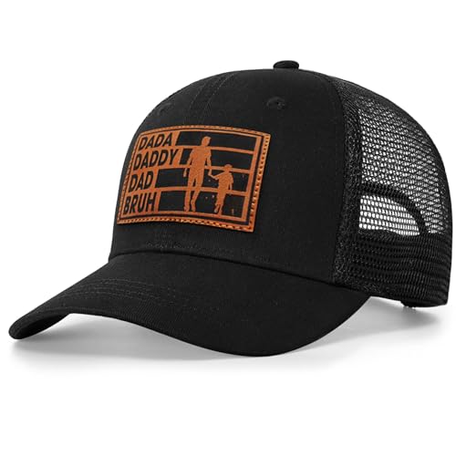 Image of Papa Dad Trucker Hat - Adjustable Men's Snapback Hats for Dad Grandpa, Fathers Day Birthday Gifts from Daughter Son