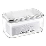 Gzsekken Dryer Sheet Holder with Lid,Laundry storage containers for Dryer Sheet,Clear Dryer Sheets Box Container Easy Access for Laundry Room,Plastic Dryer Sheet Storage Box Laundry Sheets Organiser