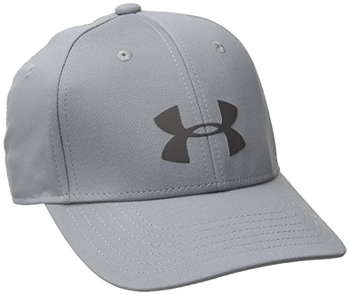 Under Armour Boys' Headline Stretch Fit Hat, Steel /Charcoal, Youth Small/Medium