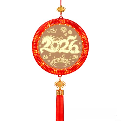 Lanterne LED Horse Year haut de gamme gravée à double glands et finitions soignées