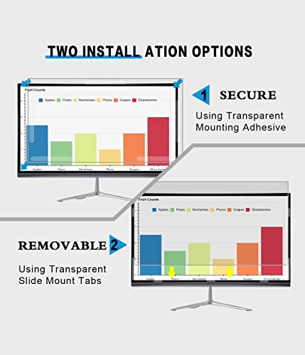 Computer Privacy Screen 22 Inch - Filmext Removable Privacy Shield Anti Glare Monitor Protector, Blue Light Reduction Filter, Data Blocked Screen For 16:10 Aspect Ratio Widescreen #TOP6