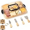 Tabla de Charcutería con Tapa Transparente, Tabla de Queso de Bambú de Doble Cara, Bandeja Portátil 2