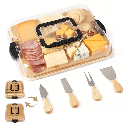 Charcuterie Board Set with Lid & Compartments