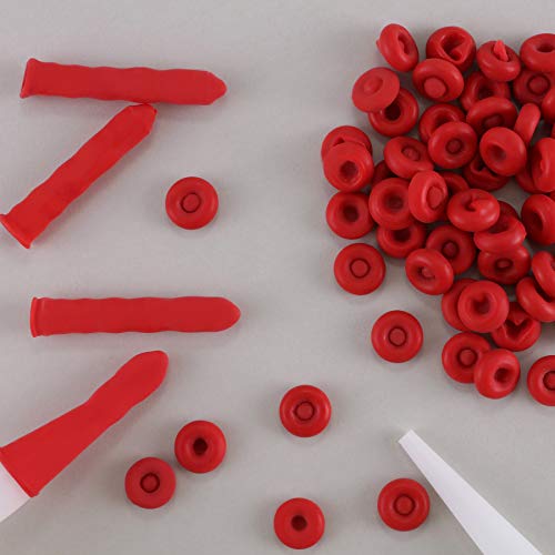 Cubierta protectora para boquilla de masilla roja 50 pcs miniatura 4
