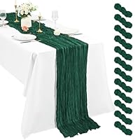 Tafellopers, 6 stuks, bordeauxrood, 55 x 300 cm, wijnrood, rustiek gaas, boho-tafelloper, kaasdoek, cheesecloth, bruiloft, tafelkleed voor bruiloftsfeest, bruidsfeest, tafeldecoratie