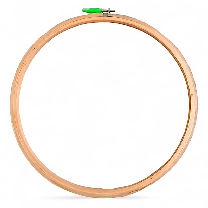 Image of ADW CRAFT'S 12 Inch Wooden Embroidery Hoop Frame - 3 Ply Ring for Hand Embroidery, DIY Craft, and Needlework - Pack of 1