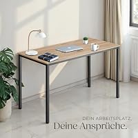 tectake® Industrial Schreibtisch, Tisch 120 x 60 x 75,5cm, Esstisch, Bürotisch, Computertisch, PC Tisch, Wohnzimmertisch, Gaming Desk, Möbel für Arbeitszimmer - Industrial Holz Hell, Eiche Sonoma – Ansicht 7