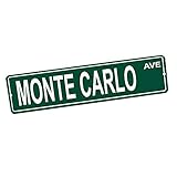 Compatible with Monte Carlo Custom Aluminum Metal Tin Street Sign Home Decor For Man Cave Poker Tavern Game Room