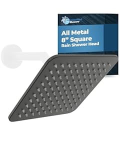 HammerHead Showers 20,3 cm Quadratischer Regenduschkopf Mattschwarz
