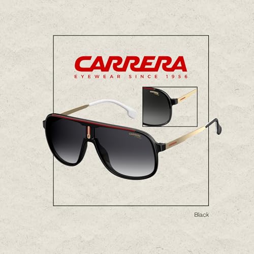 Carrera CA1007/s 0807/9O 62MM Black/Dark Grey Gradient Rectangular Sunglasses for Men + BUNDLE With Designer iWear Eyewear Kit2