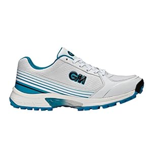 Cricket Shoes Maestro All Rounder – Light Weight Durable Performance Cricket Footwear by Gunn & Moore – Rubber Sole Blue White (US
