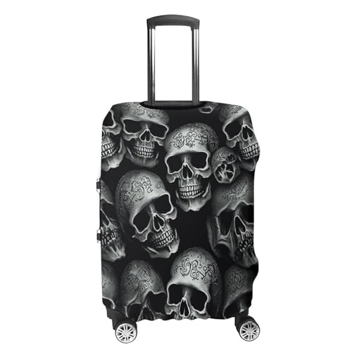 Black Skull Luggage Cover, Washable Elastic Suitcase Cover Protector Fit 18-32 Inch Luggage4