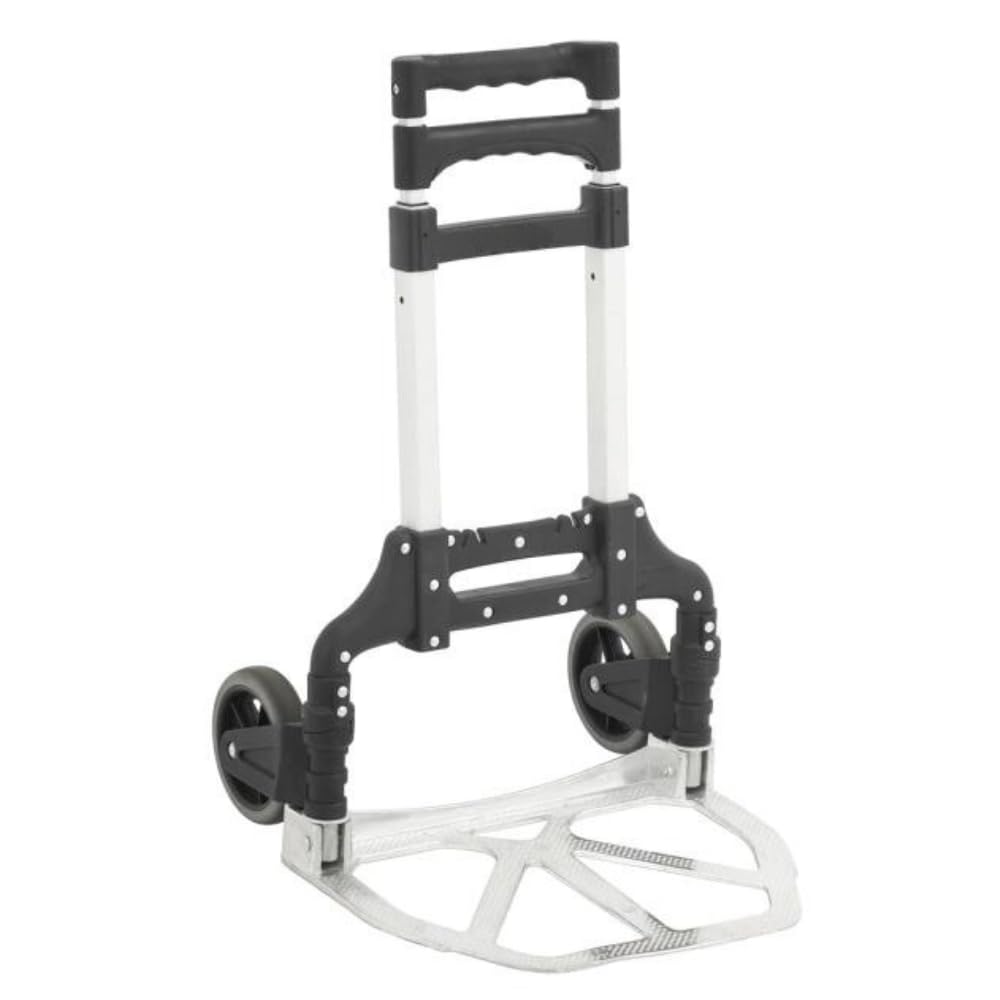 Carretilla de Carga Plegable de Aluminio Capacidad 80kg 176lbs con Elástico - Carrito para Viajes, Mudanza con Asa Telescópica