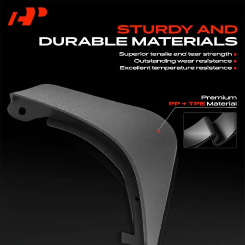 Image of A-Premium Mud Flaps, No Drilling Required Splash Guards with Accessories | Compatible with Smart Fortwo 2016-2023 Convertible & Coupe, Set of 4 Front and Rear