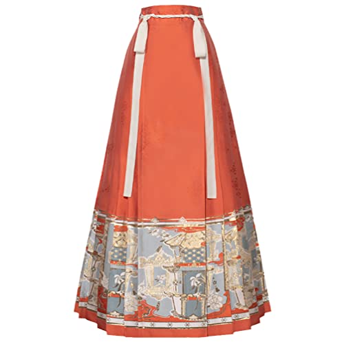 Jupe Hanfu haut de gamme style Ming broderies et finitions traditionnelles