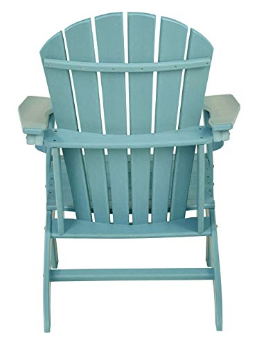 Signature Design By Ashley Sundown Treasure Outdoor Patio Hdpe Weather Resistant Adirondack Chair, Blue #TOP4