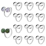 base anello argento Il pacchetto include: Riceverai 14 pz 304 risultati dell'anello del polsino aperto in acciaio inossidabile, impostazione anello pad, rotondo e piatto, colore acciaio inossidabile. La dimensione è di circa 0.66 pollice (16.8 mm) di diametro interno, 0.10 pollice (2.5 mm) di larghezza, vassoio: diametro interno di 0.31 pollice (8 mm), 0.37 pollice (9.5 mm) di diametro.