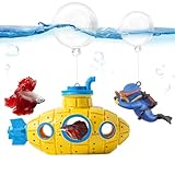 CousDUoBe New Upgrade Floating Fish Tank Decoration, Cute Retro Submarine Set and Floating Diver,Three Float Balls, Aquarium Decorations Resinous Betta Fish Tank Accessories