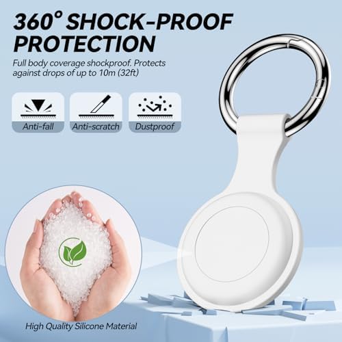 Joremx 4-Pack IPX8 Waterproof for Airtag Holder, Soft Silicone Case Keychain Compatible with Apple AirTags 1st & 2nd Generation, Shockproof and Anti-Scratch Cover for Pet Collar, Keys, Bags, Luggages — view 3