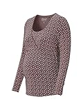 ESPRIT Maternity Damen T-Shirt Nursing ls AOP Pyjamaoberteil, Taupe-261, L