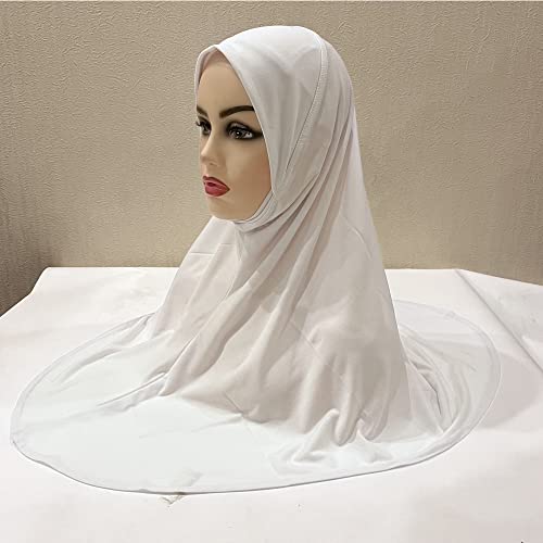 Muslim Islamic Hijabs Long Turban Cap Head Wrap Scarf Shawl for Women Solid Color Hijab2