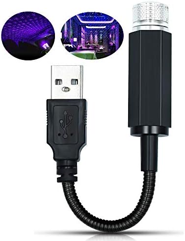 HONLEEX USB Night Light Roof Star Projector Adjustable Multi-Effect Romantic Environmental Night Light,Ceiling Decorative Light,Home Light,Party Light,Plug & Play,Pack of 1.(Blue). (Blue)