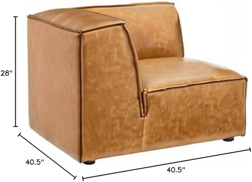 Miniatura 2 de Modway Restore - Sofá modular de cuero vegano, 40.5 x 40.5 x 28, marrón