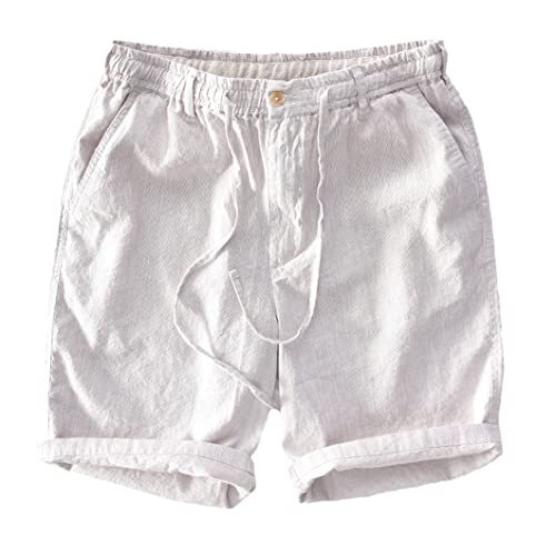 Pantalon de survêtement d'été Disimlarl short de jogging en lin homme