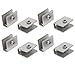 Aexit 10-12mm Thickness Fall Protection Glass Shelf Rectangle Stainless Steel Clip Clamps Safety Clips Bracket 8PCS