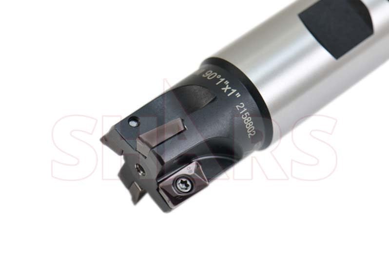 Image of SHARS 1 inch 90 Degree Square Shoulder Indexable End Mill with 4 PCS APKT 11T308 Inserts 404-2410W+404-6540(4) P[