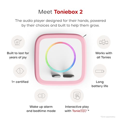 Image of Toniebox 2 My First Farm Bundle for Kids 1+ with Soft and Squeezable Cow, Horse, and Pig - Cloud Pink