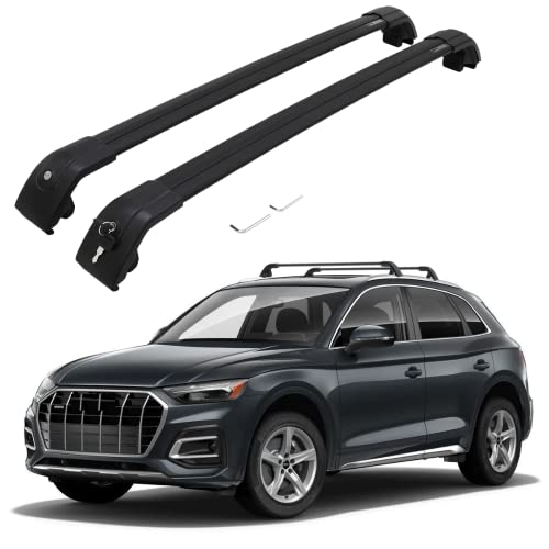 audi q5 roof bike rack - Roof Rack Cross Bars fit for 2018-2022 Audi Q5 (with Flush roof Rails) Cargo Luggage Kayak Canoe Bike Snowboard Skiboard