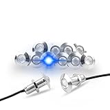 LED Bulbs 10pcs Ultra thin LED Eagle Eye Bumper LED 12V DRL Fog Light Motorcycle Light Daytime Running DRL Tail Backup Light Car Motor Clearance Marker Lights (Silver Shell, Blue)