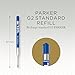 Parker Refill for Parker Retractable Gel Ink Roller Ball Pens, Medium Conical Tip, Blue Ink, 2/Pack