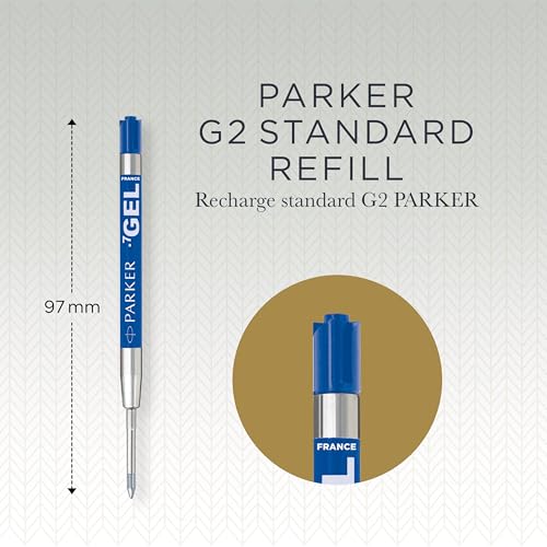 Image of Parker Gel Ink Pen Refill, Medium Point, Blue, 2 Pack