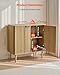VEVOR Buffet Cabinet, Sideboard Cabinet with 2-Tier Storage, Coffee Bar Cabinet with Adjustable Shelves, Fluted Sideboard Buffet for Hallway, Entryway, Living Room, or Kitchen, Oak