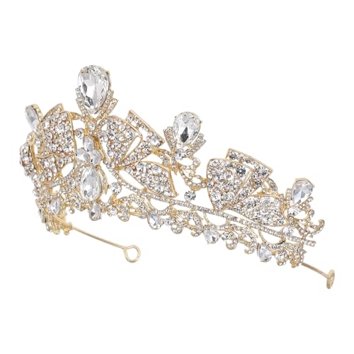 Tiara de boda cómoda de aleación dorada contra dolores de cabeza