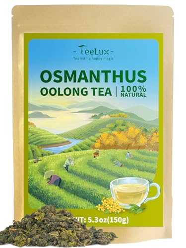 Image of TeeLux Osmanthus Oolong Tea Loose Leaf, Smooth Taste, Floral Aroma, 5.3oz