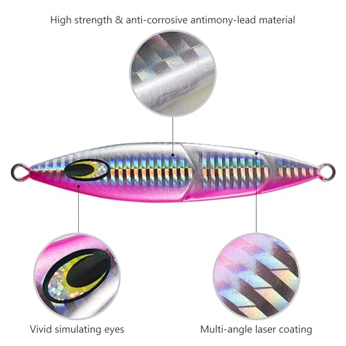 Bassdash Vertical Jigs Luminous Slow Jigging Lure for Saltwater Freshwater Fishing, Pack of 3 by BASSDASH - Image 4