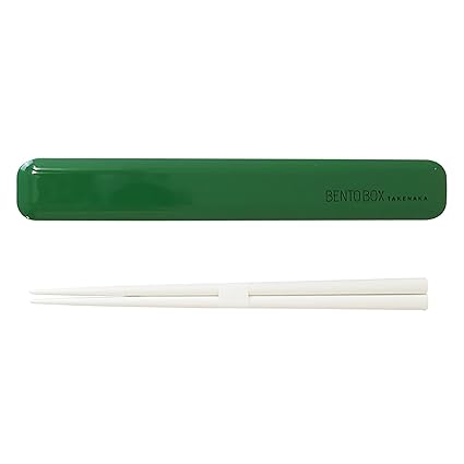 Japanese Style Chopsticks and Case from TAKENAKA, Eco-Friendly and Sustainable for Perfect Lunch, Made in Japan (Forest Green)