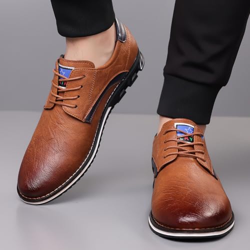 Image of Men's Premium Stylish Oxford Shoes Casual Lace Up Walking Business Driving Dress Shoes