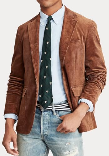 Men's Casual Corduroy Jacket Vintage Relaxed Fit Single-Breasted Sport Coat Work Wear for Mens Blazer2